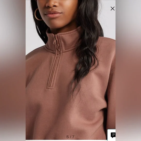 BP brown topaz cropped quarter zip (A2-24) - Picture 7 of 7